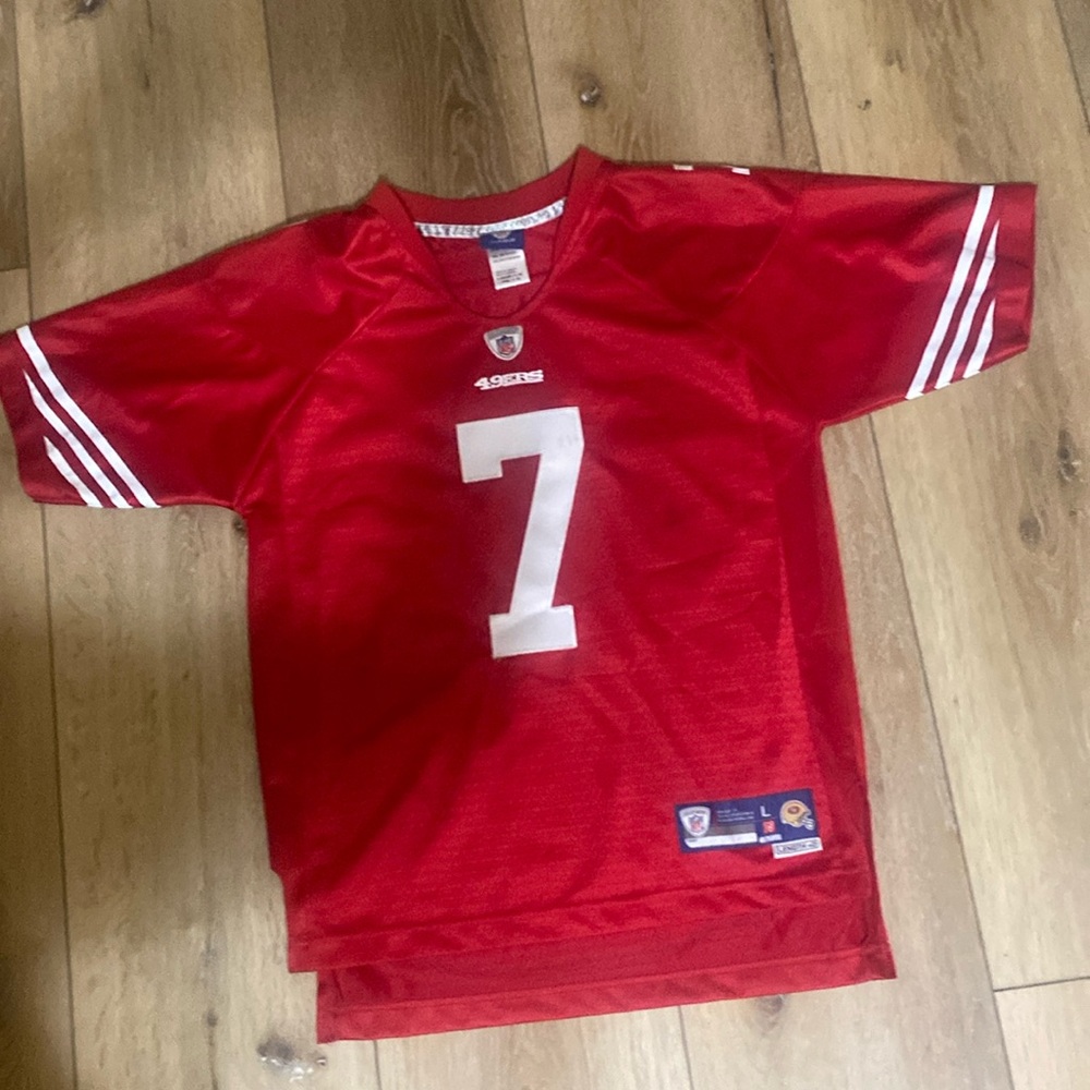 NFL San Francisco 49ers Colin Kaepernick #7 Team Apparel Red YOUTH Jersey Sz L
